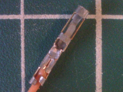 The high flexible cable soldered, after crimped.
